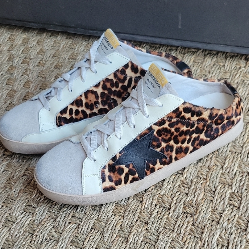 Golden Goose Leopard Print Sneakers